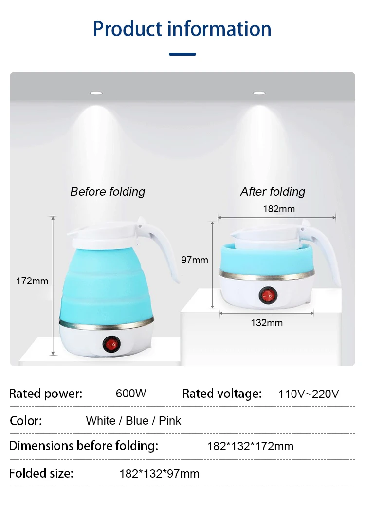 Retractable Temperature Adjustment Portable Folding Kettle Mini Outdoor
