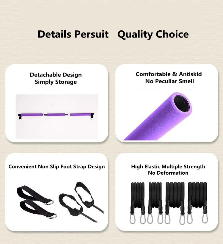 Высококачественная портативная штанга для йоги и пилатеса эспандер с эластичной лентой 2 петли ног легкий тренажер бара 15