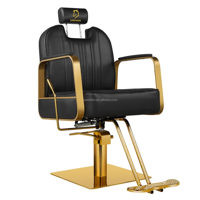 New Modern Stylish Black and Gold salon barber chair Foldable barber chair for women