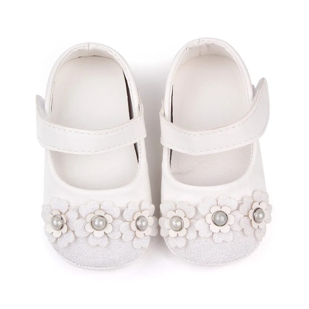 Bling baby princess shoes beauty flowers TPR soled non-slip baby shoes for girls toddler shoes details