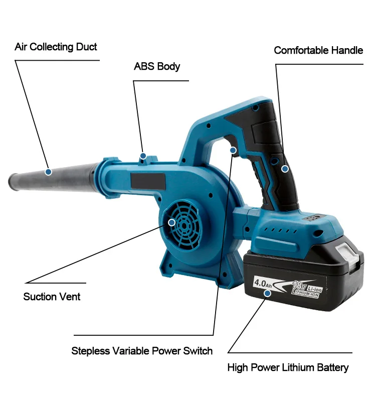 Henglai Garden Tools High Speed Blower Leaf Vacuum Cleaner Fan Dust