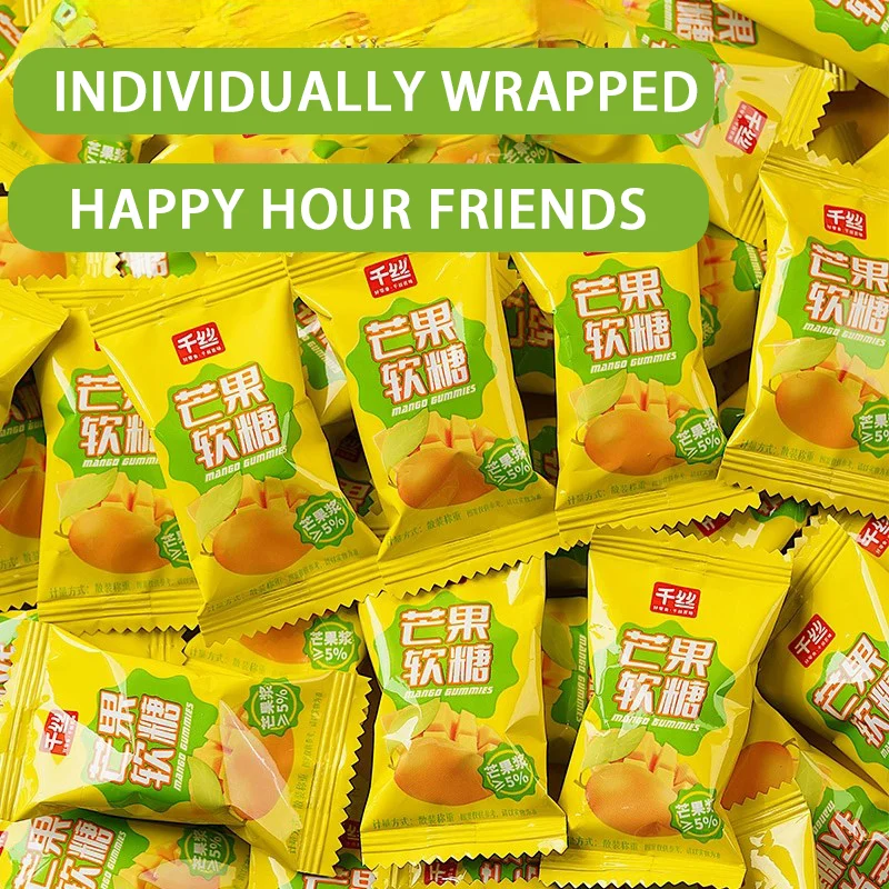 Mango-flavored Gummy Candy Wedding Candies Fruity Soft Christmas Snacks Bulk Wholesale with Bag Packaging Sweets for All