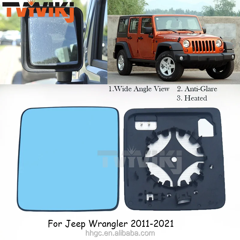 1 Pair Side Rearview Mirror Blue Glass Lens For Jeep Wrangler 2011-2021  Wide Angle View Anti Glare Door Mirror Car Mirrors - Buy Jeep Wrangler  2008-2020 Car Side Mirror Side Mirror For