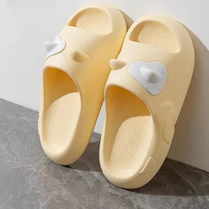 Cute Cat Three-dimensional Ear Sandals for Slippers Trendy Summer Home Wear for Couples Non-slip EVA Outsole Platform for Men