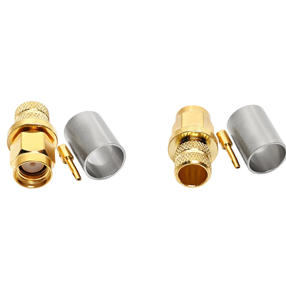 Factory Converter RP Reverse RP SMA Male Plug RF Connector Crimp for LMR300 5DFB Connector Coax Adapter  in Stock