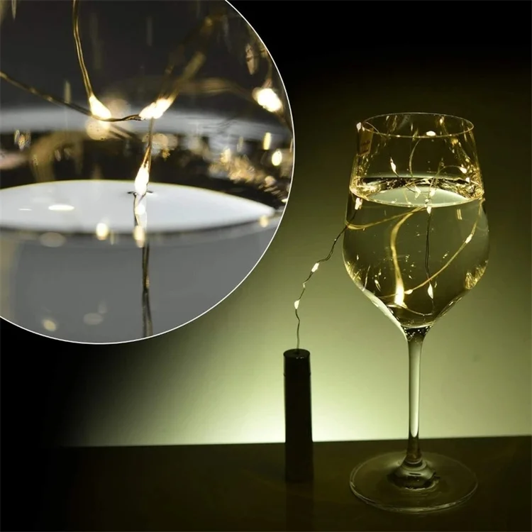 Multicolor Led Wine Bottle String Lights Battery Powered 20LED Bottle Cork Lights Starry Fairy String Lights