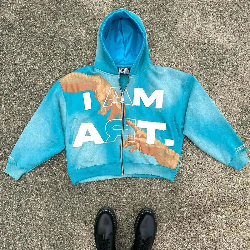 Shop Our Custom Sunfaded Faded Zip up Zipper Hoodie for Men