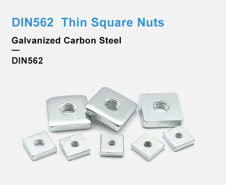 M2 M3 M4 M5 M6 M8 M10 M12 Zinc Plated Carbon Steel Thin Square Nuts ...