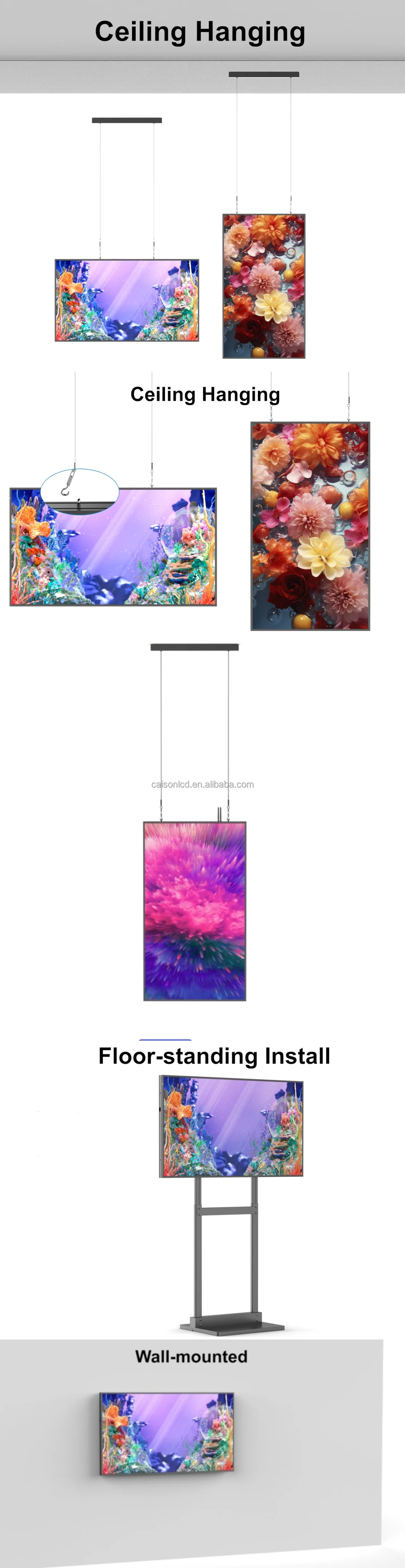 product 32 43 49 55 65  inch ultra thin  high brightness  lcd advertising display  700 4000 nits shop window display for shops-1