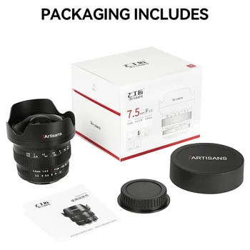 7artisans 7.5mm F3.5 APS-C Ultra Wide Angle Manual Focus Fisheye Lens for Nikon F DSLR Lens product image
