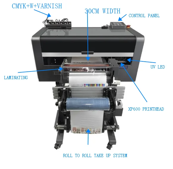 Hot Sale A3  Roll to Roll Dtf Uv Printer AB Film with Laminator All in One manufacture