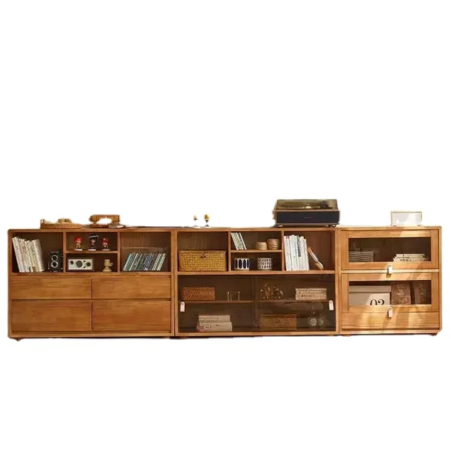 MDF Solid wood sideboard modern simple storage cabinet household living room multifunctional combination cabinet