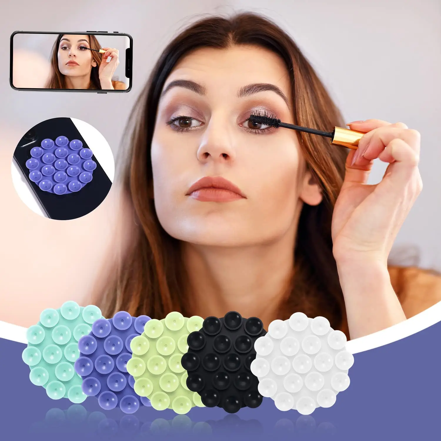 Supporto Telefono A Ventosa 8x5.5cm - Silicone, Adesivo, Per Auto E Superfici Lisce - Foto 3