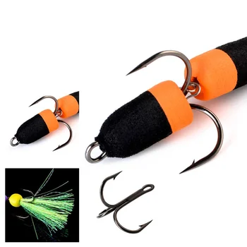 Cheery Floating Foam Bait Jig Hooks Three Anchor Barbed Hooks Bass Fishing High Carbon Steel Material Bottom Fishing Ocean Beach – Metal Jig – view 2