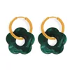 MYTXF107-dark green earrings