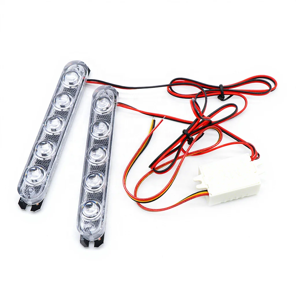 Universal Car Led Drl Daytime Running Light Flexible 6led Driving Fog Bulb Warning Lamp Car Styling Dc 12v Auto Led Head Lamp
