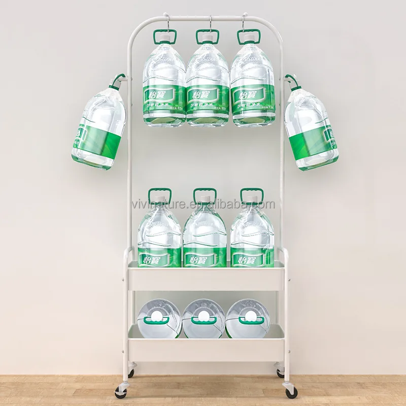 Garment Cloth Rolling Storage Metal Cart Clothes Organizer Coat Rack Storage Stand on Wheels
