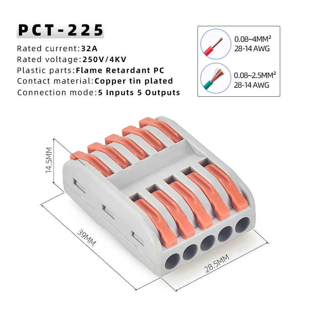 kejian direct factory wire in connectors CMK 412 wire push connector Wire terminal pin connector
