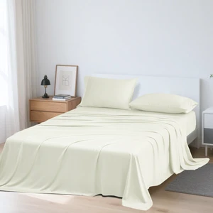Customized 4pcs Luxury Silky Soft Cooling Bedding Sets Organic Bamboo and Cotton Sheet & Pillowcase