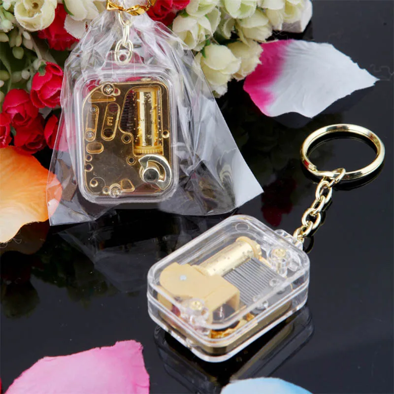 Custom Mechanical Acrylic Handy Crank Music Box Keychain Key Chain ...