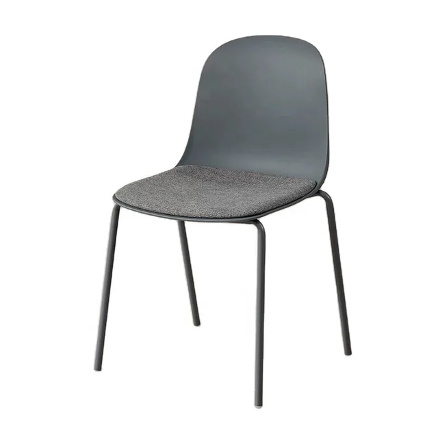 Modern Minimalist Grey PP Plastic Stackable Dining Chair Simple Home Restaurant Hotel Cafe Chair for Kitchen Use Factory Supply