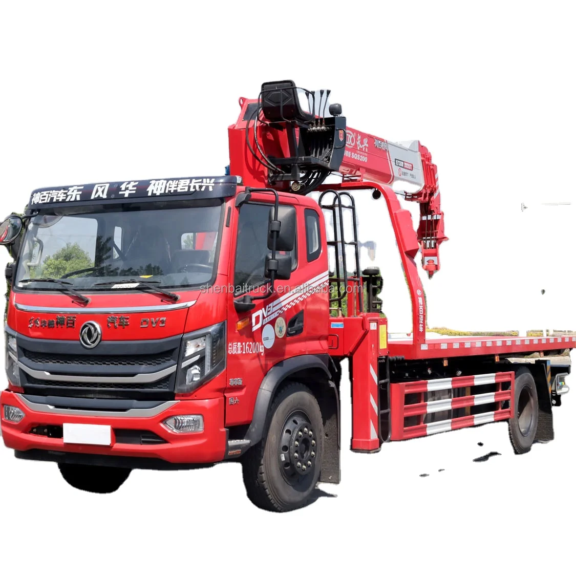 クレーン付き東風4x2レッカー車6Ton7Ton8Tonストレートブーム