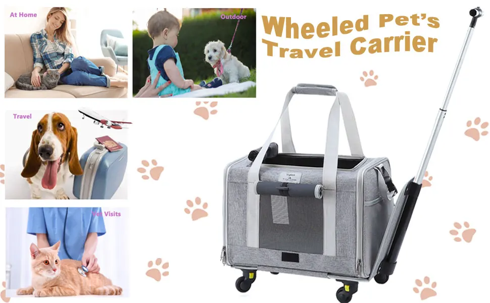 Jw Pet Rolling Travel Airline Approved Dog Carrier,Pet Carrier With
