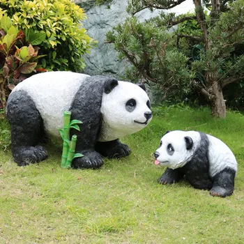 工場中国ジャイアントパンダ置物ホームガーデン装飾動物像