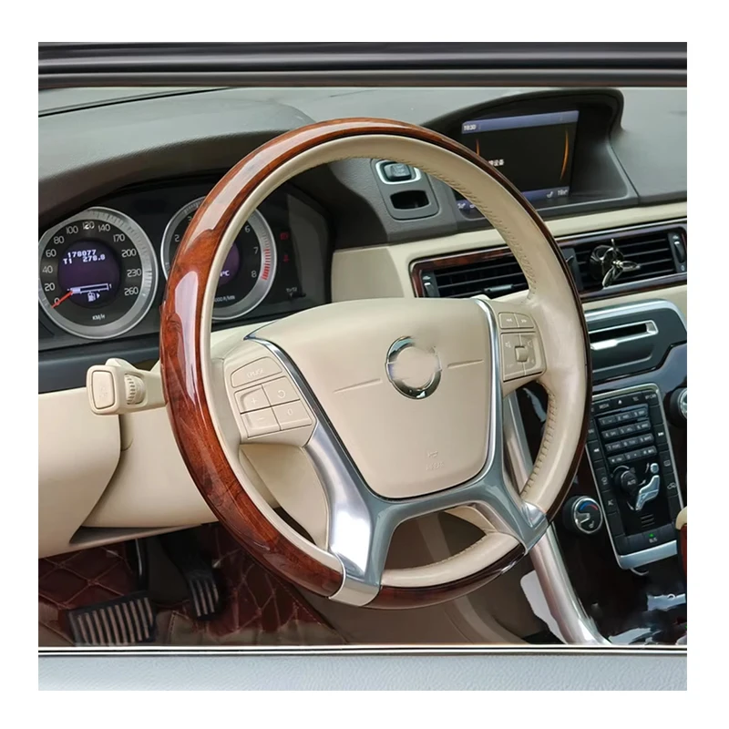Volvo S80 S60 V70XC70 XC60 XC90 V40 V60 Leather Peach Wood Steering Wheel 31390467 Interior Car Accessory for Volvo Models