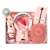 Pink-Heating cup with spoon+flower+umbrella+fan+Neck massage