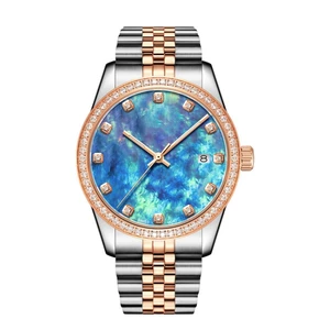 OEM Brand Diamond Stainless Steel Case Strap Color Dial Men's ETA Quartz Watches