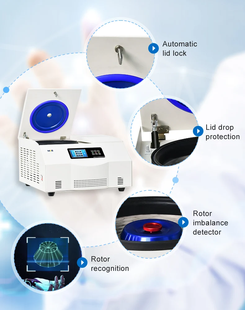 Compact Tabletop High Speed 16500rpm Laboratory Refrigerated Centrifuge with Microcomputer Control and Low Noise