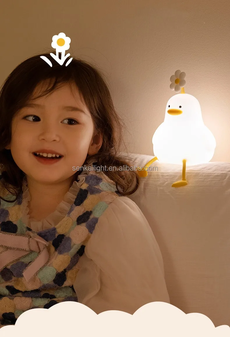 Senkai Bedroom Decor Timer Baby Night Light Usb Rechargeable Cute Duck ...