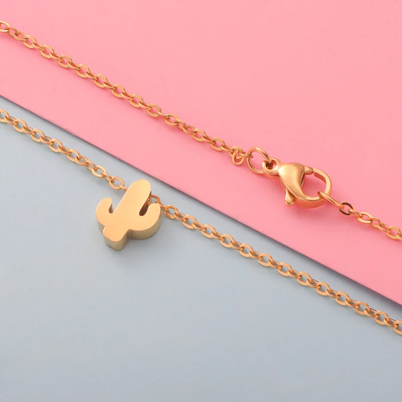 Plant Cactus Pendant Necklace