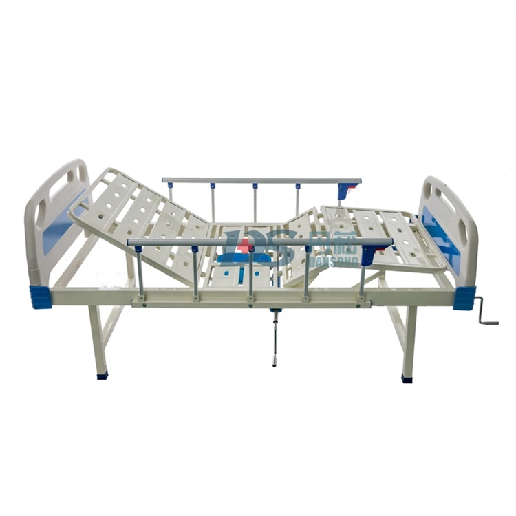 2022 Customized Specifications Bed Toilet for Elderly Bedridden Disabled Manual 2 Cranks Patient Hospital Bed