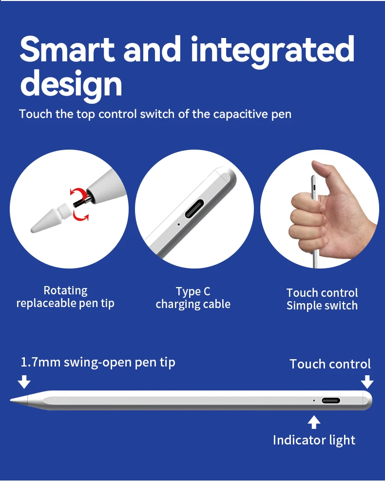 2022 Universal High Sensitive Touch Screen Active Touch Tablet Stylus Pen for iPhone iPad Android