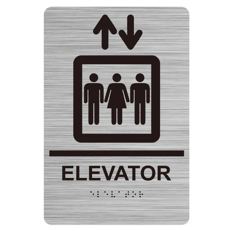 Elevator Braille Sign, ADA-Compliant Braille and Raised Letters Braille Raised Signage for Elevator & Stairway
