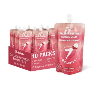 Hethstia Fruity Flavor Vitamin C Real Juice Collagen Peptide Lychee Konjac Jelly Packaged in Bag