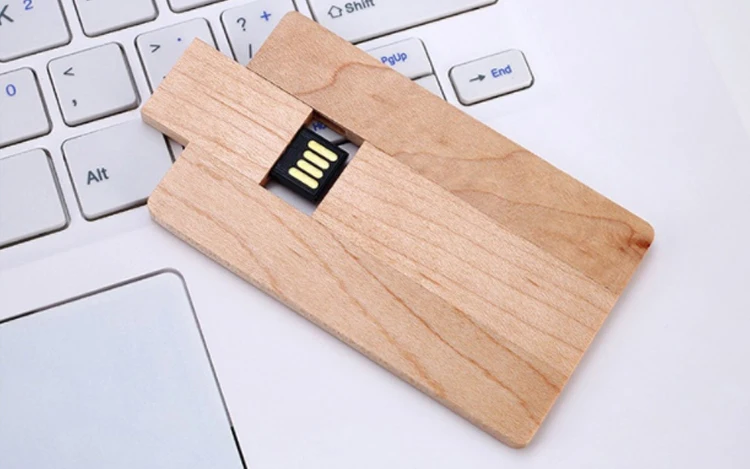 Wooden/bamboo pen drive 2021 Hot selling eco wood credit card bulk usb flash drive - ANKUX.COM