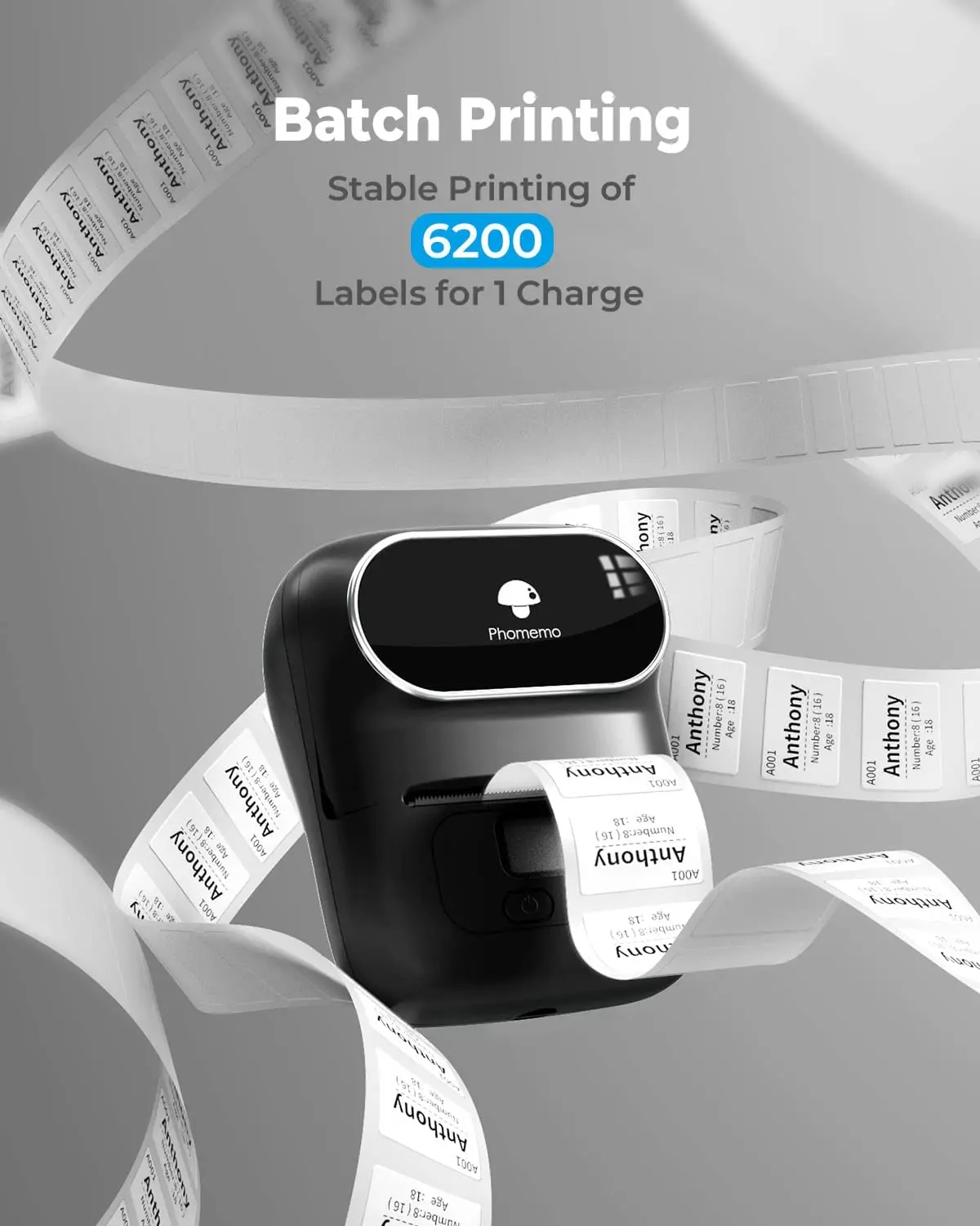 Phomemo M110 Portable Direct Thermal Sticker Printer 203dpi QR Code Price Label Features Wireless iOS Android USB Stock!