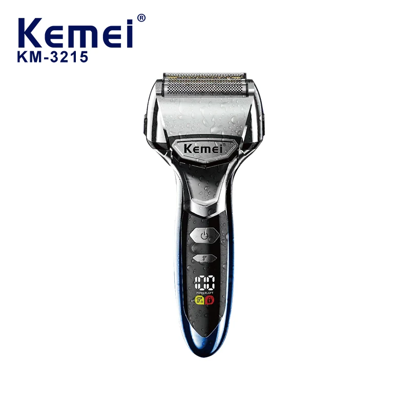 Factory price Cordless Men Bald trimmer Shaving Machine Km-3215 Ipx7 Waterproof Bald Shaver Hair Cutting Men's Razor