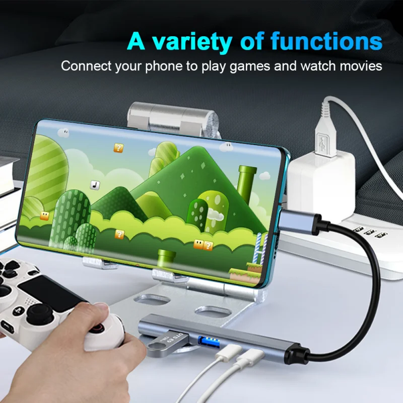 Portable Mini Usb C Hub Extension Splitter 5 In 1 Multiport Usb 3.0 ...