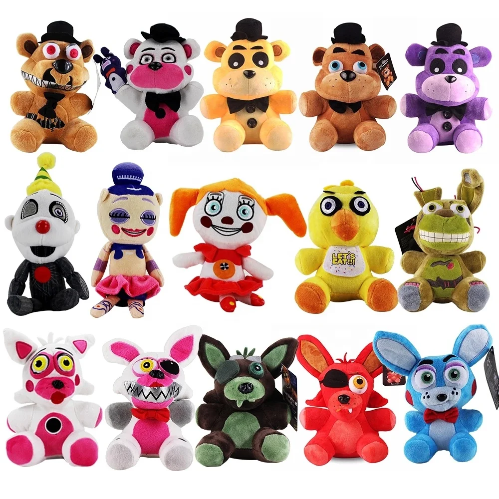  FNAF Plushies - All Characters(7) - Plush: Chica, Springtrap,  Bonnie, Marionette, Foxy Plush - Plush-FNAF Plush-Kid's Toy-Stuffed Animal  (Ballora Plush) : Toys & Games