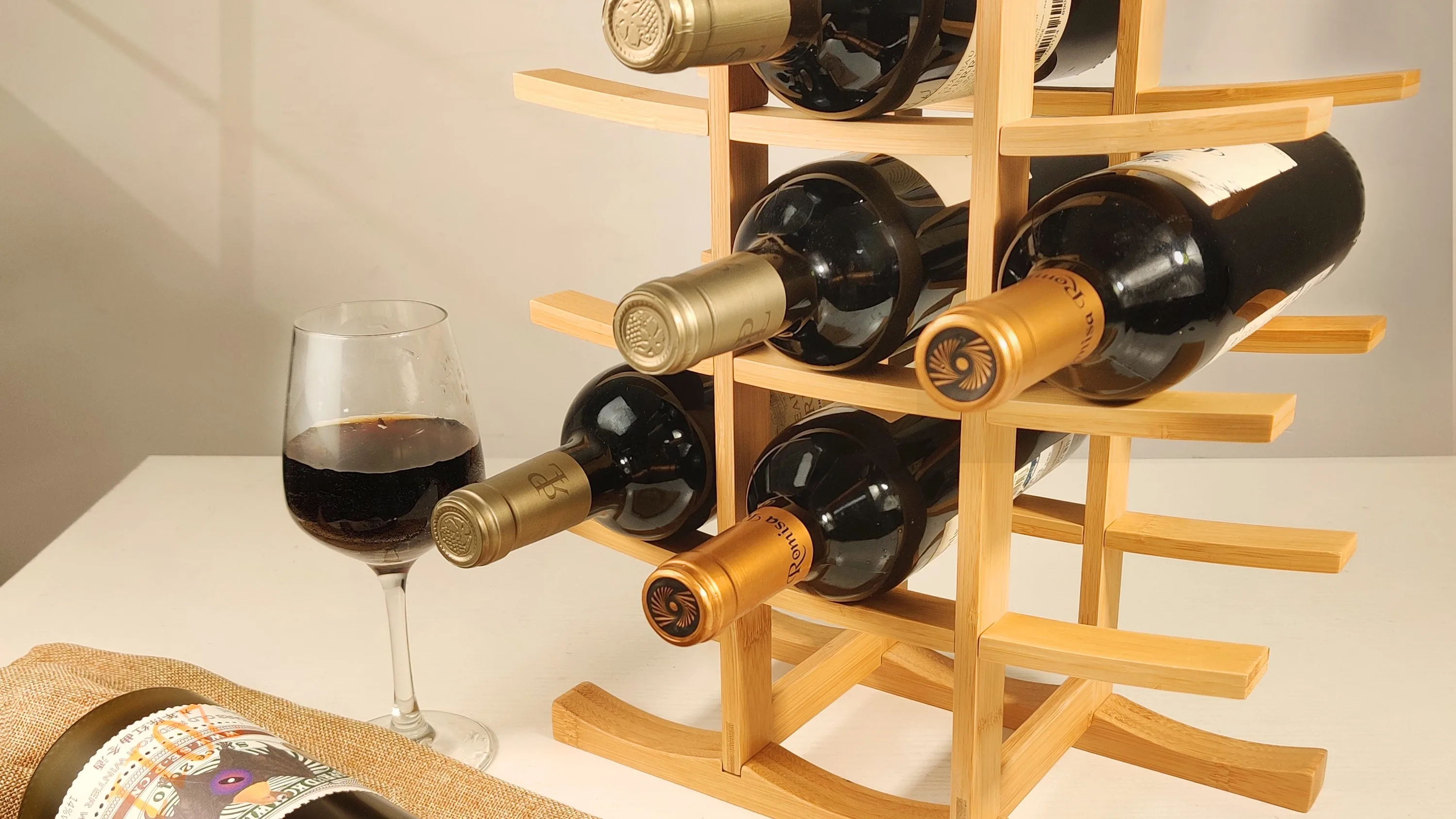 Hot Sells Wooden Wine Display Rack Wine Holder Bamboo Bottle Wine Racks Buy Wine Bottle Holder
