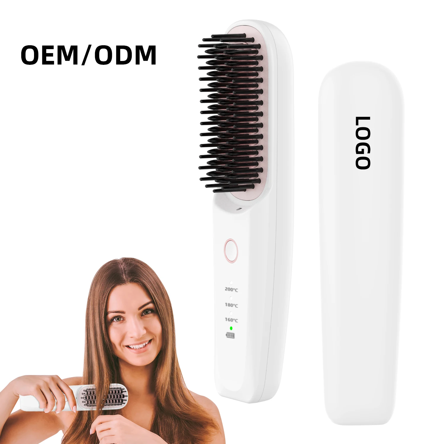 Professional MCH Rechargeable Negative Ion 6400mAh Cordless Wireless Electric Hair Brush Straightening Brush