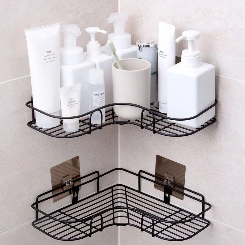 New Arrivals 2021 Design Fine Quality Easy Install Bathroom Corner Shelves Bath Shower Rack Metal Iron Storage Holders & Racks details