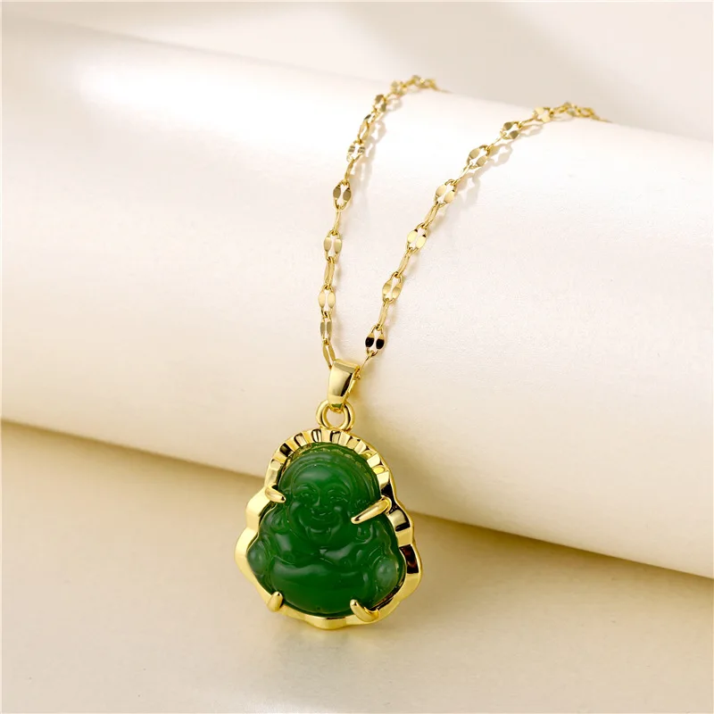 Icy Jade Buddha Necklace - Ivy Luxe Shop