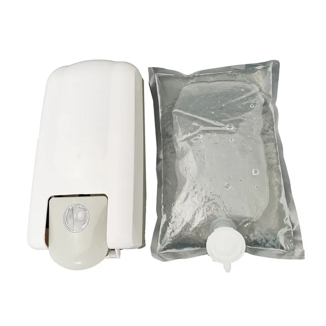 RTS 17*27cm packaging sanitizer gel alcohol liquids laminated plastic storage bag with manual dispensers