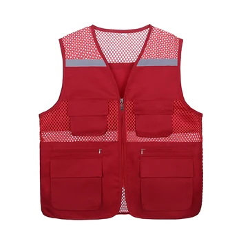 Red Vinyl Safety Vest Wearce Safety High Visibility Vest with logo