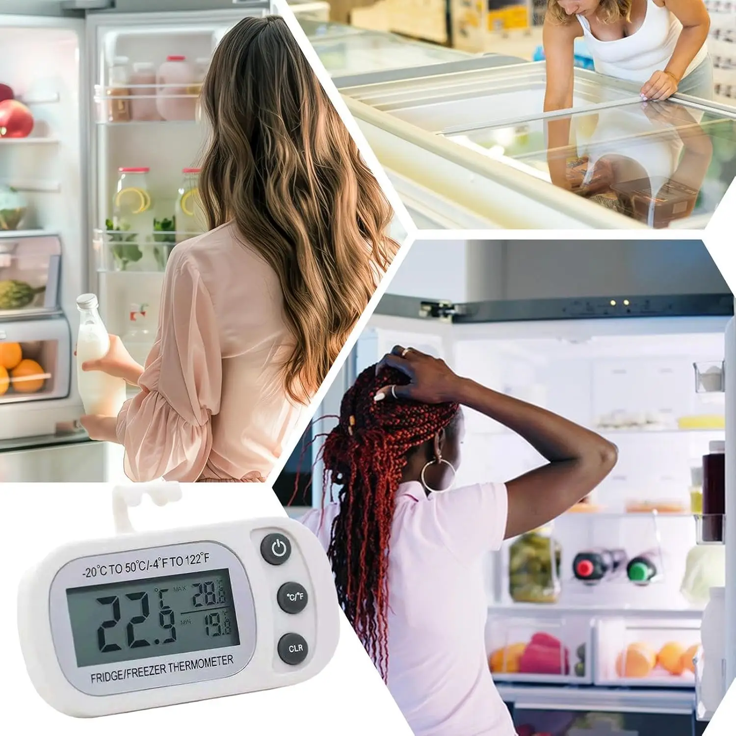 Quality Digital Custom Promotional Refrigerator Fridge Magnet Freezer Digital Thermometers for Fridge Digital Max Min with Alarm